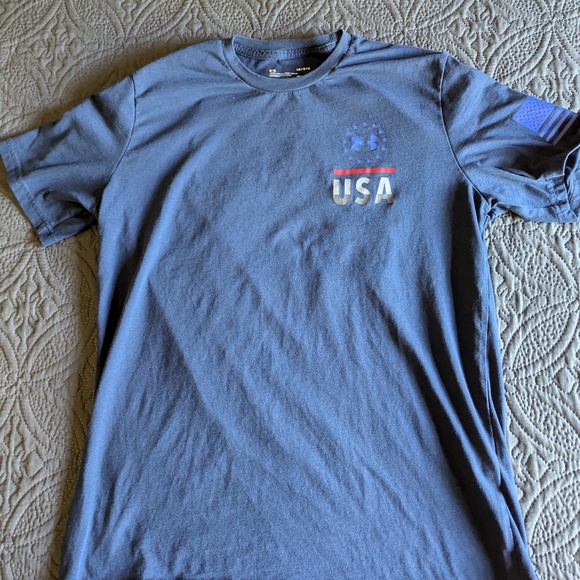 Under Armour Tee Heatgear USA patriotic America Mens Large - Picture 1 of 5